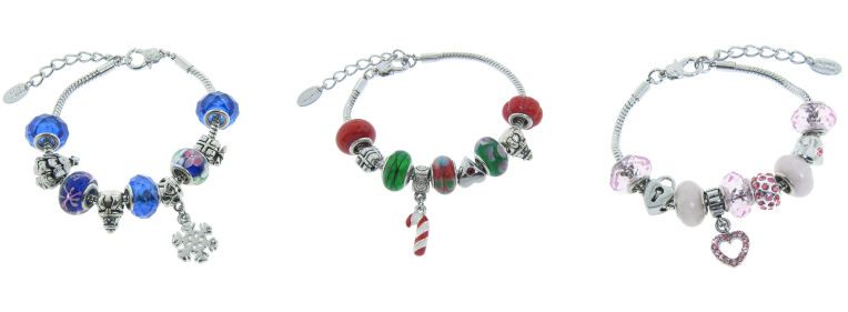 Charmed Feelings Murano Style Glass and Charms Bracelet only $9.98!