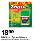 Zyrtec 40 Count only $9.99 at Target