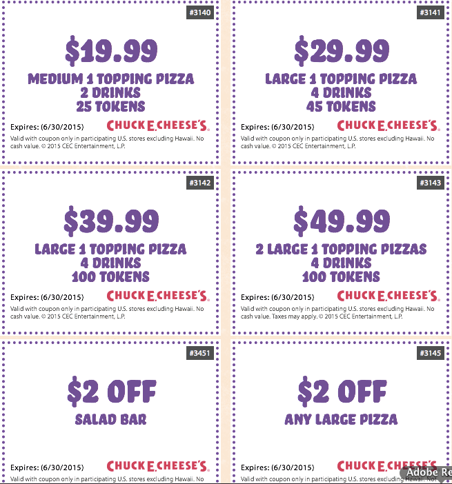 Chuck E Cheese Printable Coupons Archives Koupon Karen