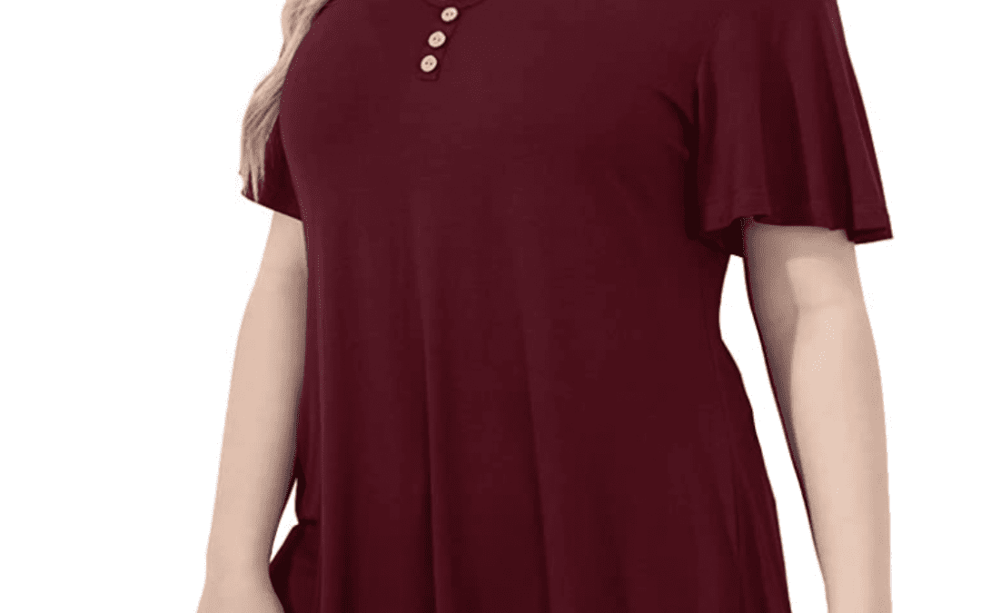 Women’s Plus Size Henley V-Neck Top only $8.80 shipped!