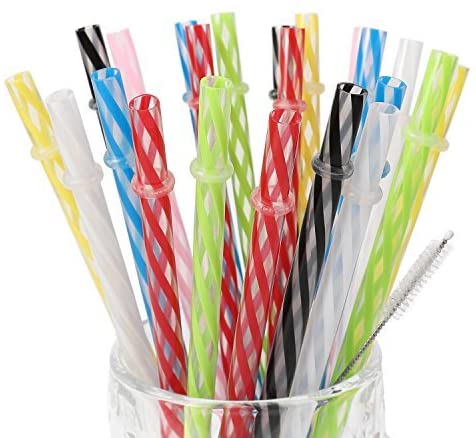 25 Plastic Reusable Straws for $4.99