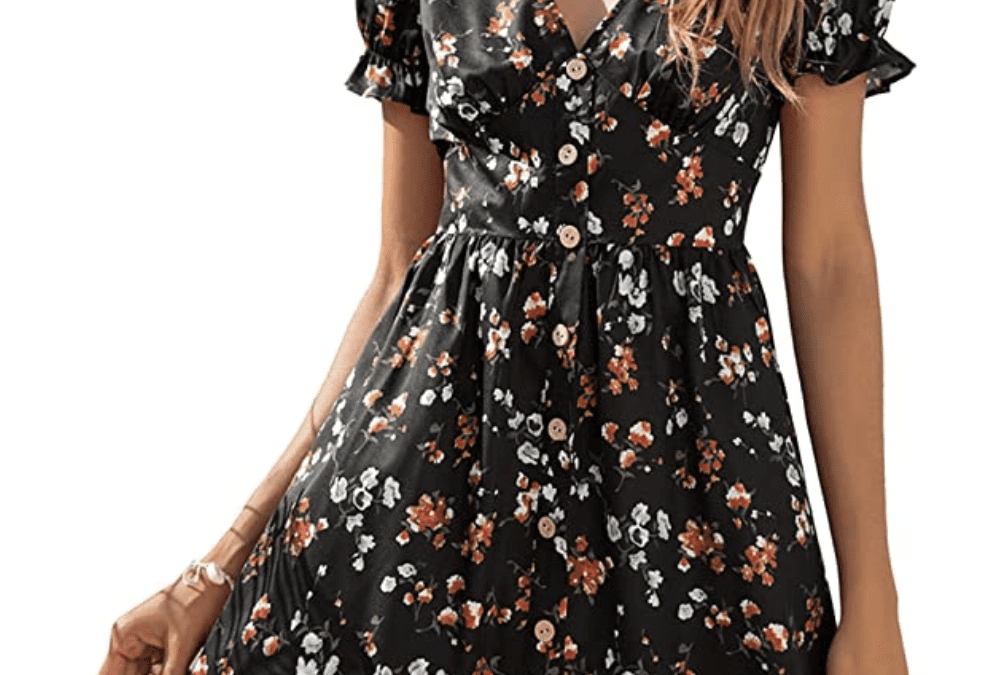 Short Sleeve V-Neck Casual Dress for 50% off