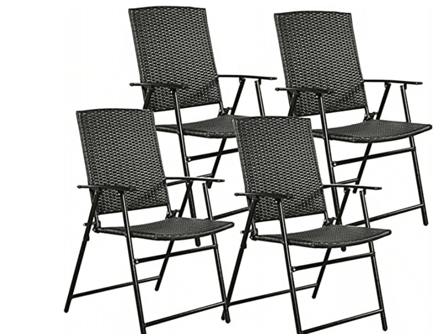 Outdoor Rattan Folding Chairs Deal – $53.34 for 4