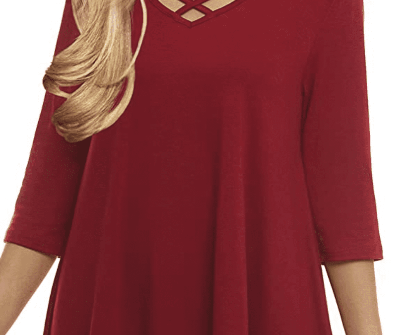 Women’s 3/4 Lenght Tunic Top with Lace Trim –  $9.98 shipped!