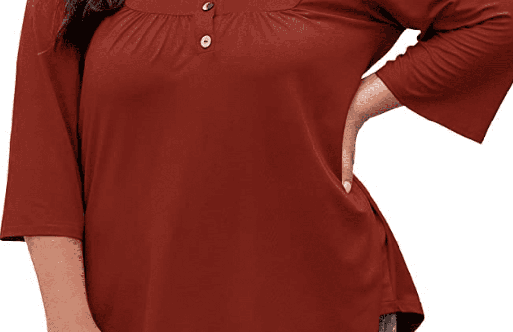 Women’s Plus Size Henley Blouse – Just $13.50