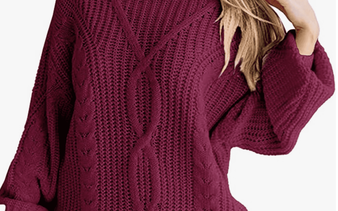 Women Cowl Neck Pullover Oversized Chunky Cable Knit Sweater – Just $13.99