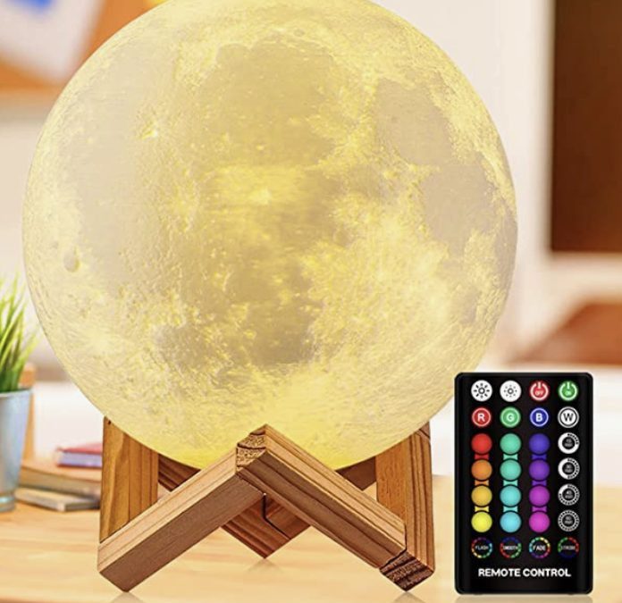 Moon Lamp with 16 Colors 3D Printed Moon Lights – Just $15.11 shipped