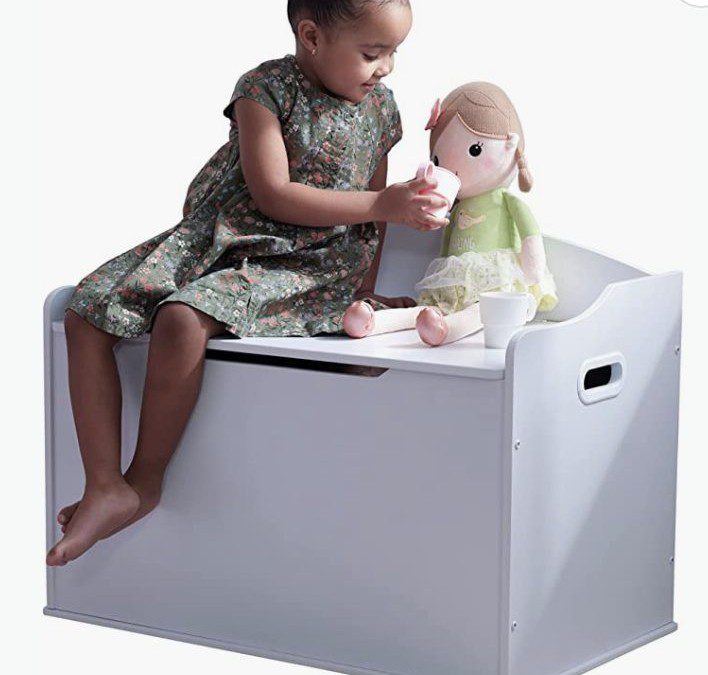 White KidKraft Austin Wooden Toy Box/Bench – Just $68.99 shipped!