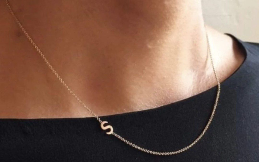 Sideways Initial Necklace – $8.99 + Free Shipping!