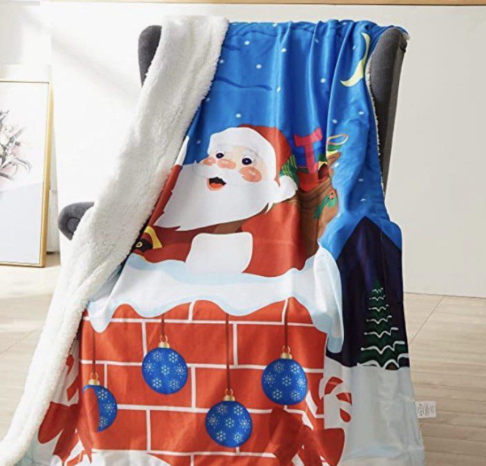 Sherpa Christmas Holiday Throw Blanket – Just $10.40 shipped