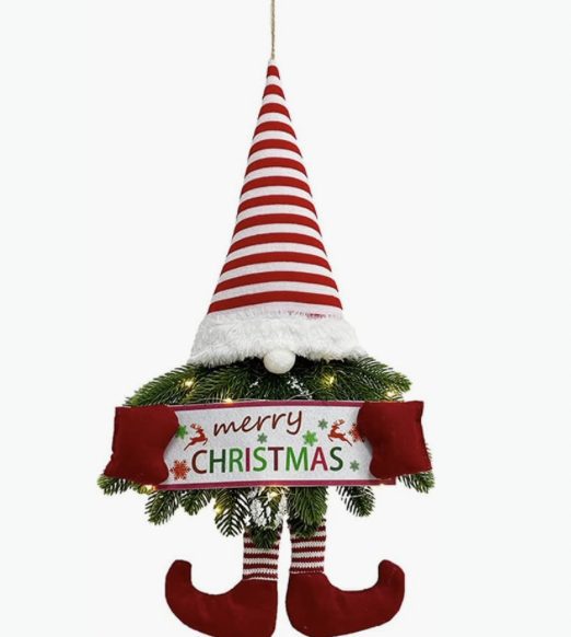 Christmas Gnome Hanging Wreath Decoration for just $11.75 shipped