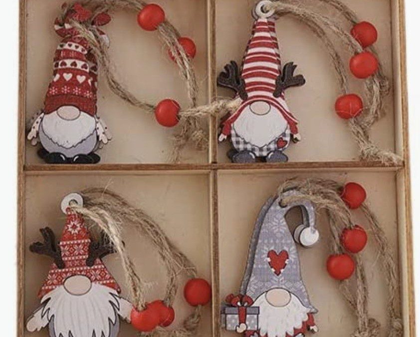 12 Piece Gnome Wooden Ornament set – Just $6.79 shipped