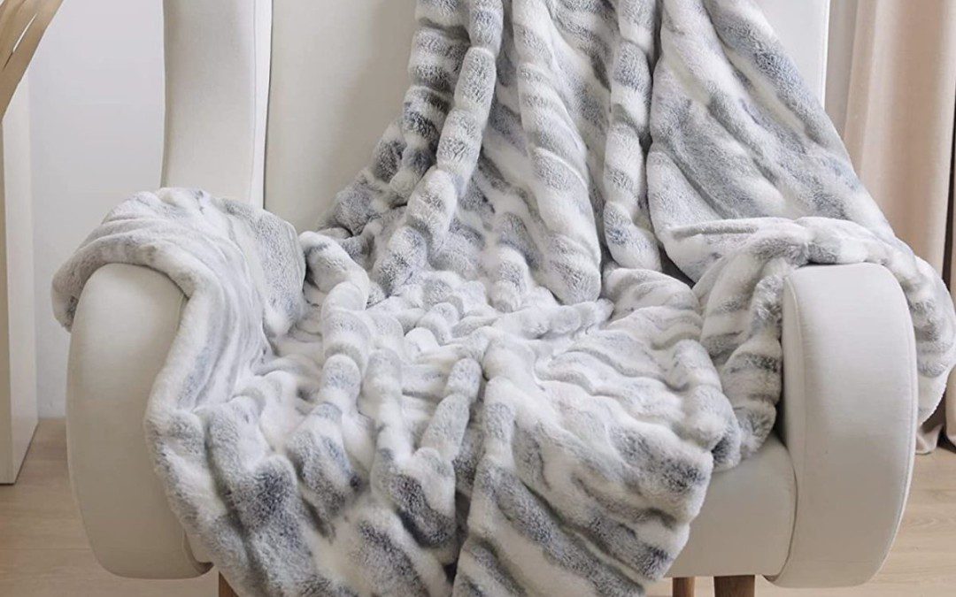 Fuzzy Faux Fur Throw Blanket for just $15.99 shipped