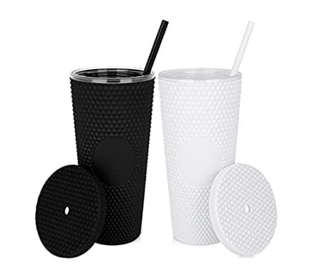 Set of 2 24oz Studded Tumblers with Straws – Just $16.80 shipped