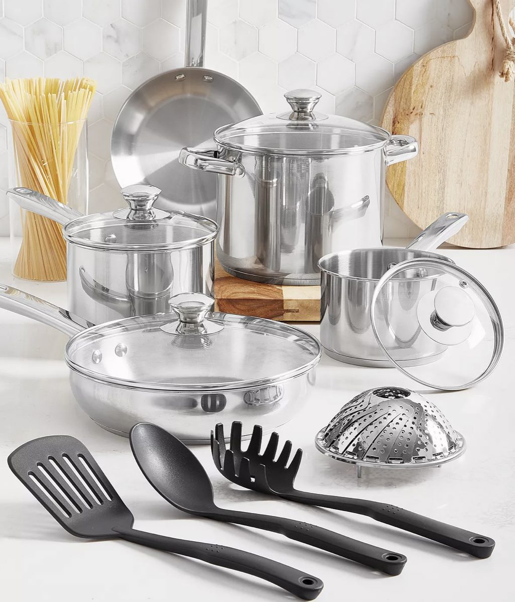 CLEARANCE FIND! $34.93 Stainless Steel Sedona 7ct Cookware Set From Macy's  (Reg $100)!!! in 2023