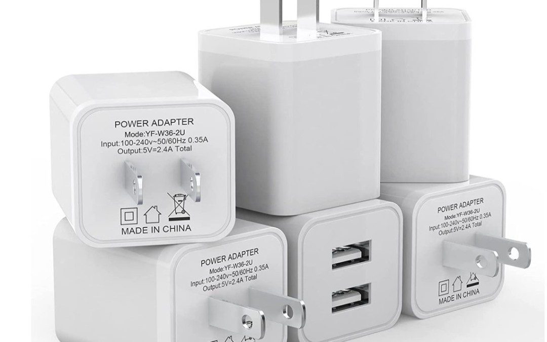 70% off 6-Pack USB Wall Charger Block – $11.93