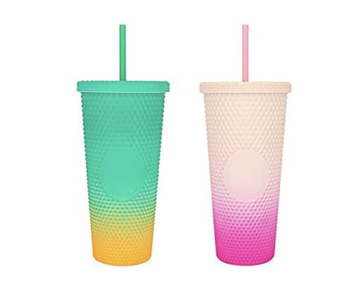 2 Pack of Studded Tumblers with Lid and Straw – Just $16 shipped!