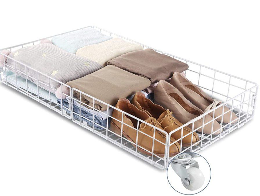 Queen Size Rolling Under Bed Storage Cart – $19.79 shipped