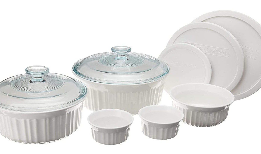 CorningWare French White 10-Pc Ceramic Bakeware Set with Lids – $44.19 (Reg. $75)